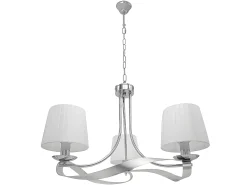 Lampara De Techo Modelo Baeza Cromo Con Pantalla Blanca