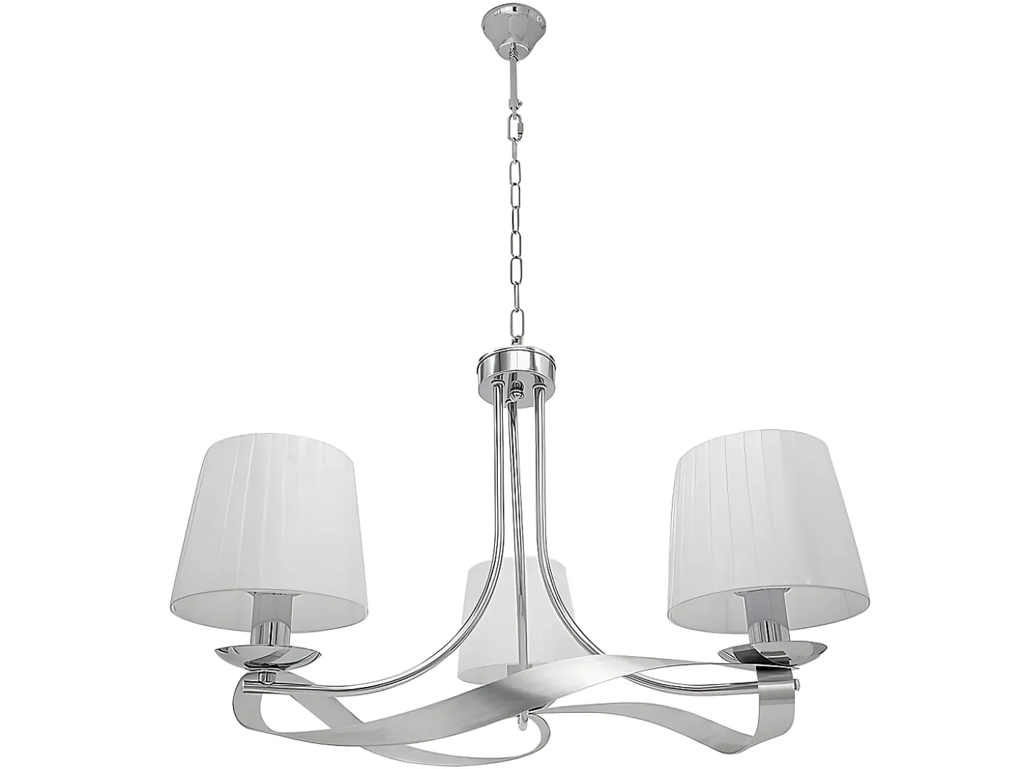 Lampara De Techo Modelo Baeza Cromo Con Pantalla Blanca