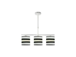 Lampara Lineal 3 Luces Modelo Karla Blanca/beis Regulable