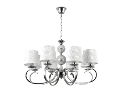 Lampara 8 Luces Con Pantallas Modelo Ubeda Cromo