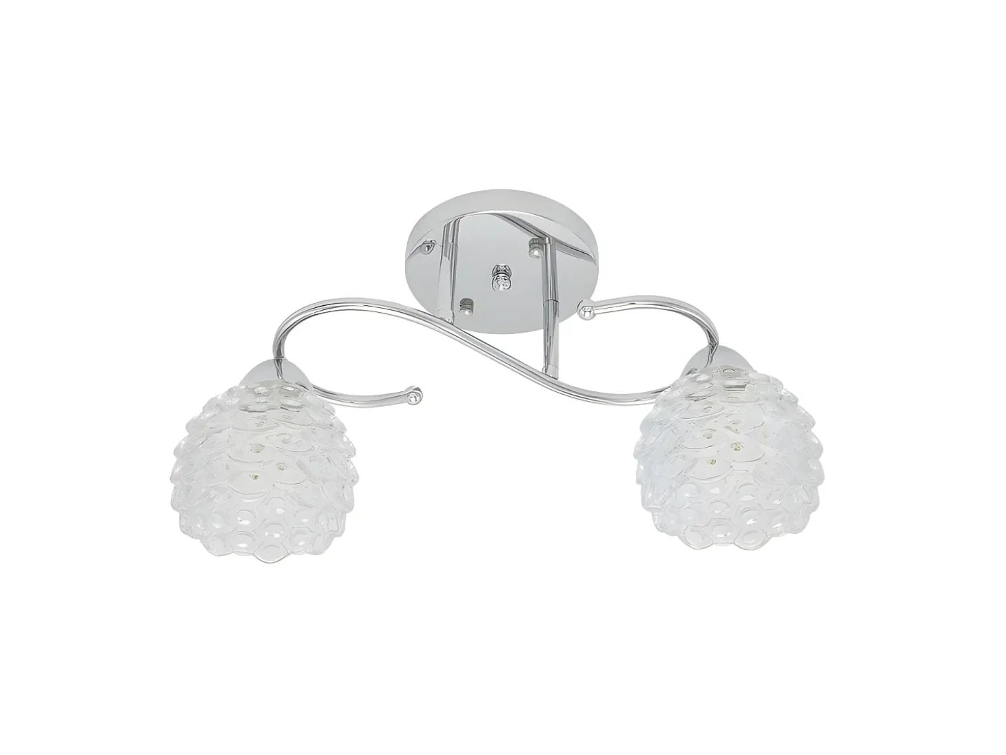 Lampara Bagan Cromo Dos Luces Con Tulipas De Cristal