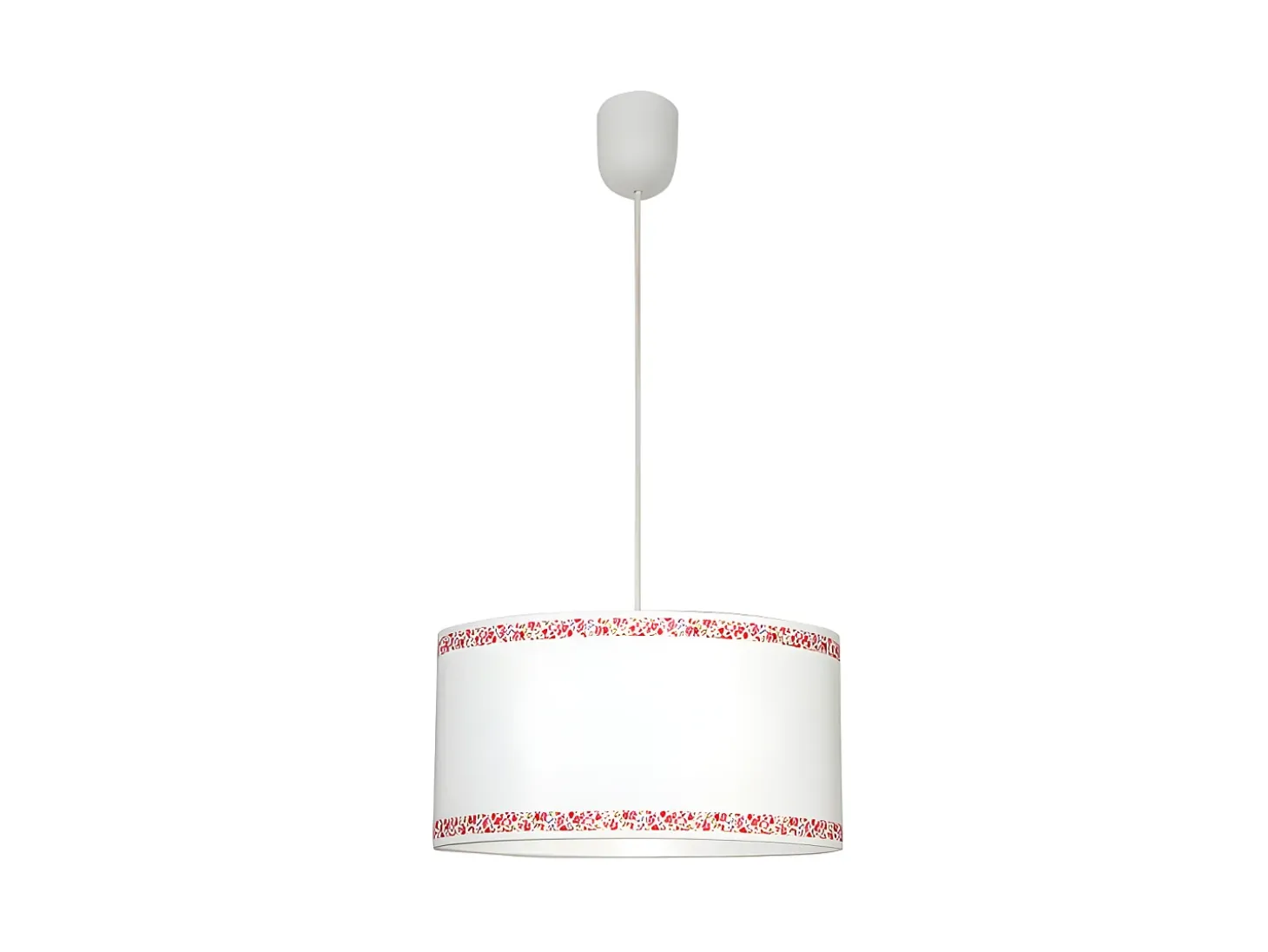 Lampara Colgante Cenefa Blanco/rosa 1xe27 Regx35d De