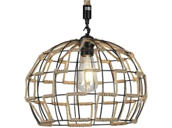 Lampara Colgante Con Cuerda Yute De Una Luz