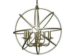 Lampara Colgante De Metal Dorado Modelo Arneses 8 L.