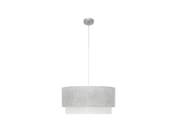 Lampara Colgante Kenya De 3 Luces Xe27 Gris/blanco 50d De