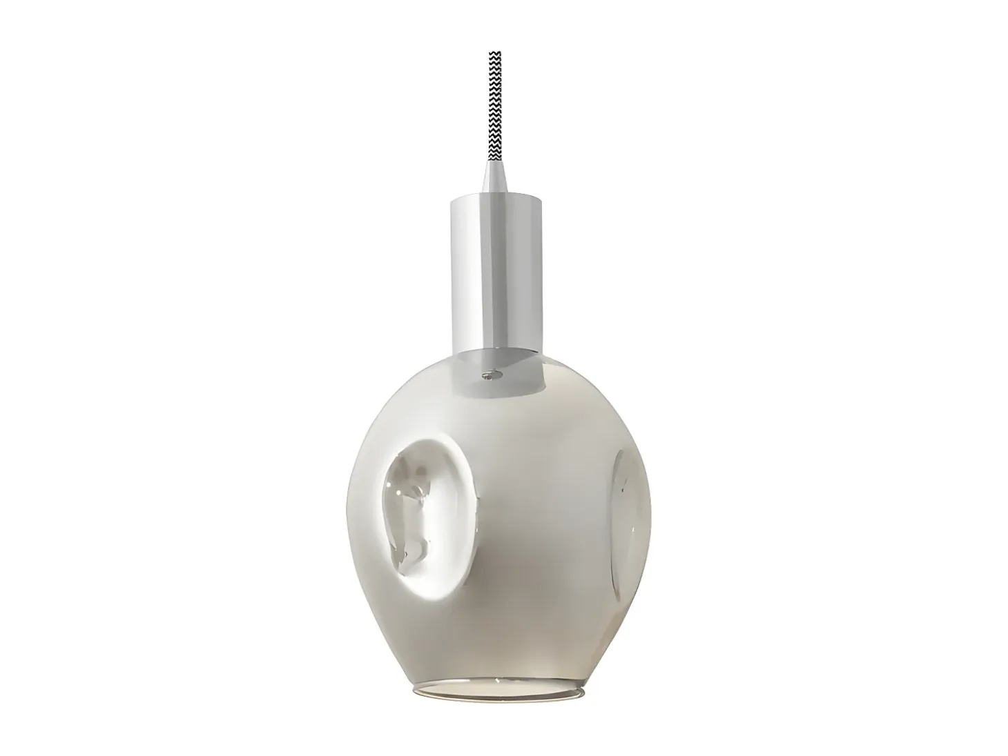 Lampara Colgante Meteoro 1xe27 Cromo/fume Regx14 3 Oquedades De .