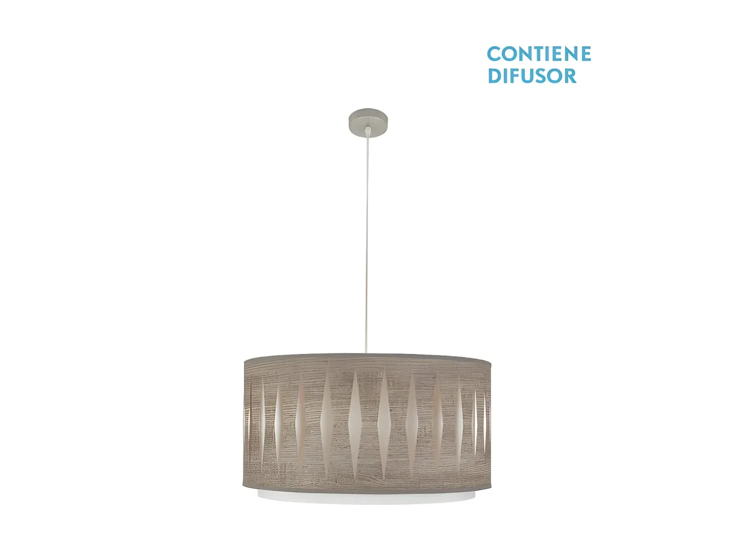 Lampara Colgante Modelo Alexandra Color Madera Gris Regulable