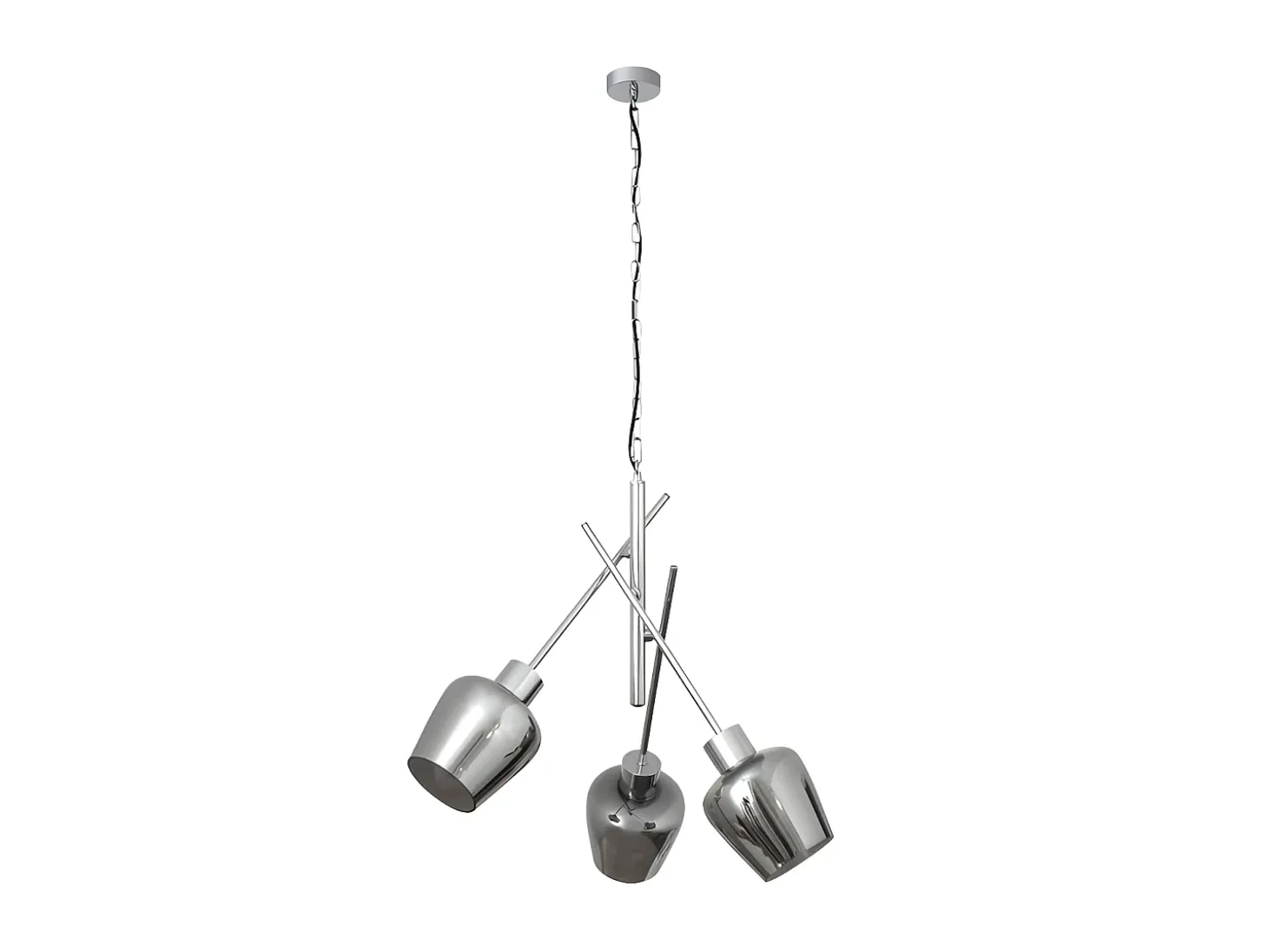 Lampara Con Tulipa De Cristal Soline 3 L. Cromo