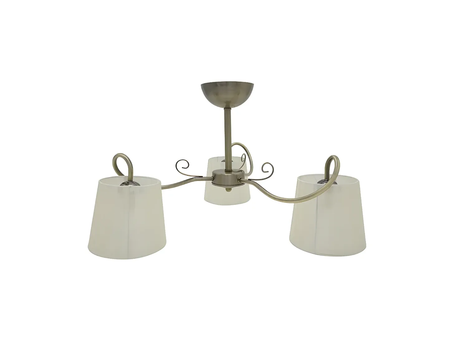 Lampara Cuzco De Tres Luces Con Pantalla Beige, Cuero Sat. 37x60x60 Cm