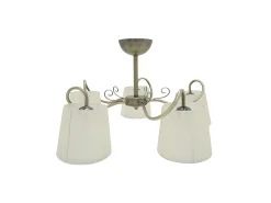 Lampara De 5 Luces Modelo Cuzco Cuero Satinado Con Pantalla