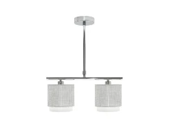 Lampara De Dos Luces Modelo Kenya Acabado Gris De