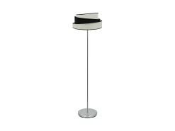 Lampara De Pie Bicolor En Blanco-negro Modelo Hara