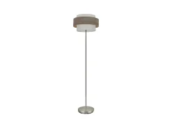 Lampara De Pie De 1luz Modelo Myriam Color Madera Gris