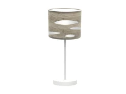 Lampara De Sobremesa Color Madera Gris Modelo Odra