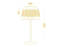 Lampara de sobremesa Sotero 60W mimbre marrón/natural Ø20x43,5 cm