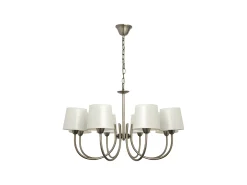 Lampara Guadalajara 8xe14 Dorado Con Pantalla Beis De
