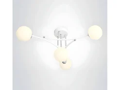 Lampara La Habana 4xg9 Blanco/cromo 59x59x25 Cm