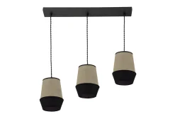 Lampara Lineal 3 Luces Campana Saco/negro Regulable