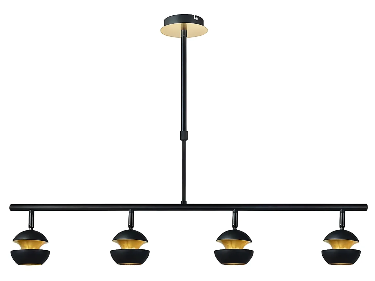 Lampara Lineal 4 Luces Beethoven Negro-oro Gu10