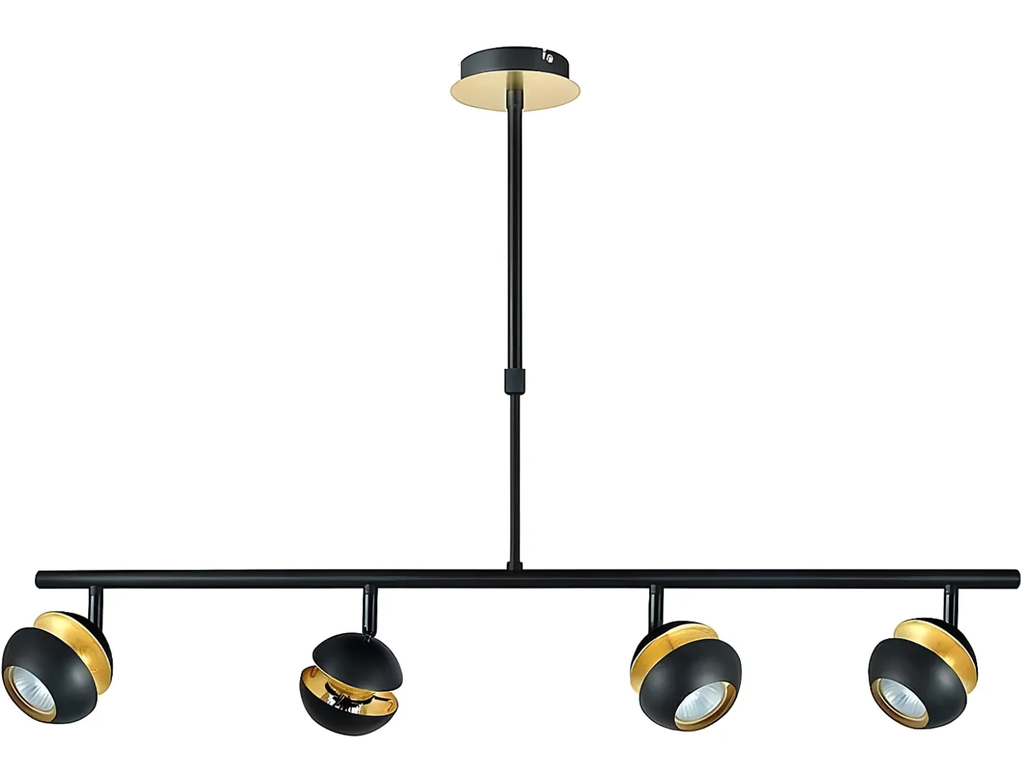Lampara Lineal 4 Luces Beethoven Negro-oro Gu10