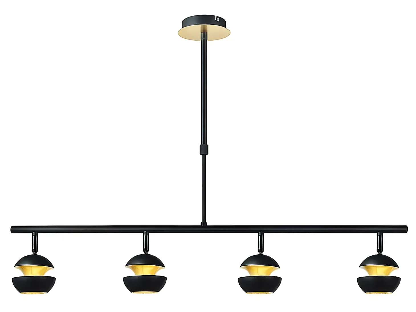 Lampara Lineal 4 Luces Beethoven Negro-oro Gu10