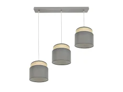 Lampara Lineal 3 Luces Colgantes Modelo Kandy Natural/gris Regulable