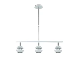 Lampara Lineal De 3 Luces Beethoven Blanco-plata