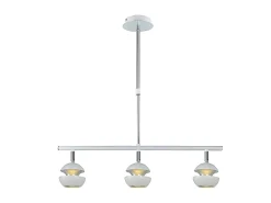 Lampara Lineal De 3 Luces Beethoven Blanco-plata