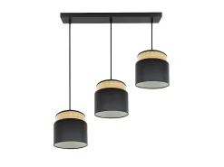 Lampara Lineal Modelo Kandy 3 Luces Natural/negro