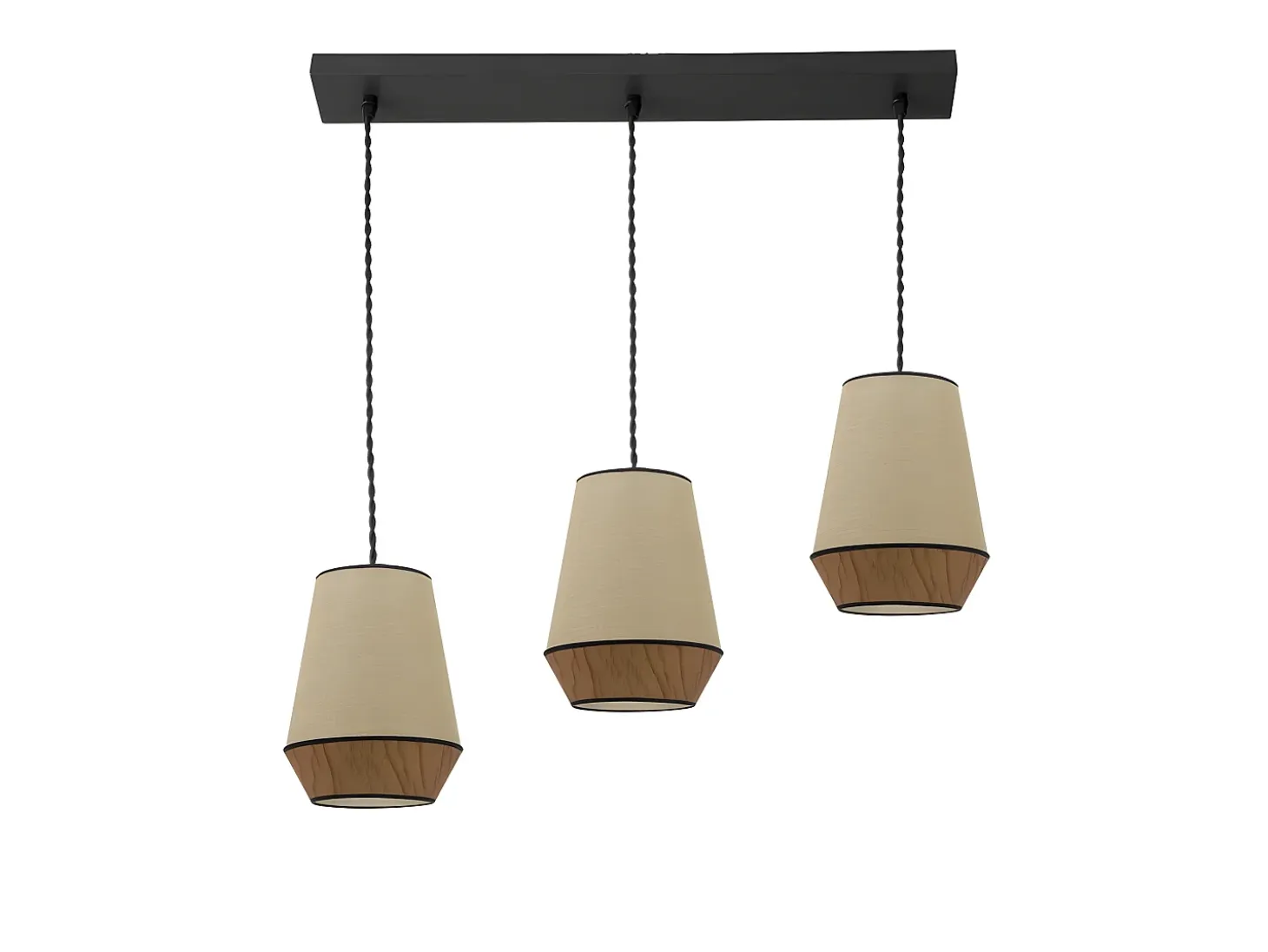 Lampara Lineal Saco/marron Modelo Campana 3xe27 Regulable