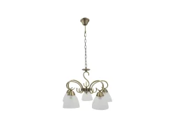 Lampara Para Salon Modelo Jaipur 5 Luces, Cuero Regx46x46 Cm