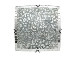 Lampara Plafon En Cromo Cuadrado Modelo Tenor Mosaico