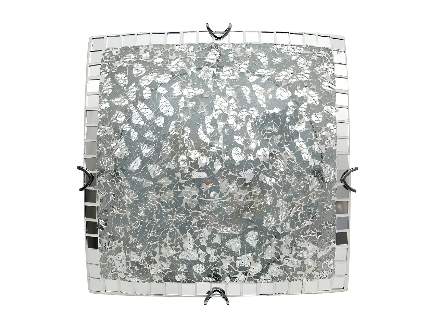 Lampara Plafon En Cromo Cuadrado Modelo Tenor Mosaico