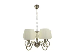 Lampara Salon Modelo Amsterdam 5xe14 Cuero Regx45x45 Cm