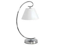 Lampara Sobremesa Concordia 1xe27 Cromo Pantalla Blanca 47x20x26 De .