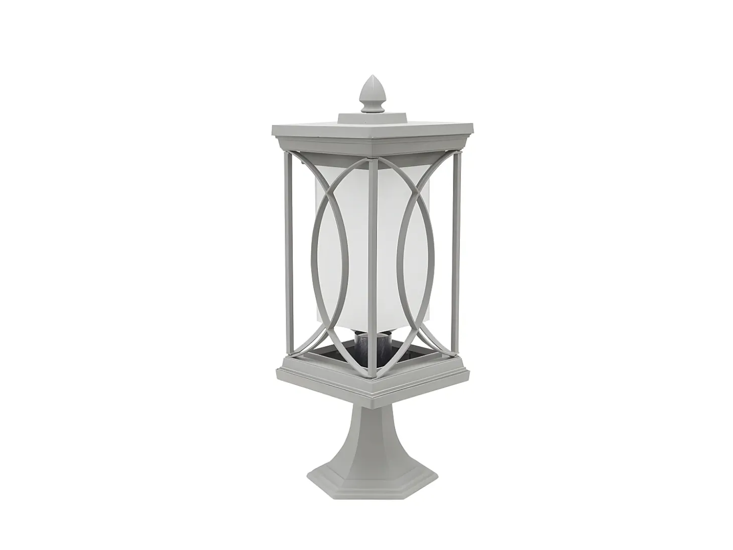 Lampara Sobremuro Para Exterior Modelo Garden Plateado De