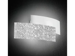 Lara Aplique 2 luces E14 cristal blanco pan plata - Aplique de estilo elegante 46x18cm, IP20, máx 2x42W, bombilla excluida