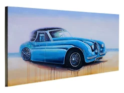 Óleo coche vintage pintado a mano