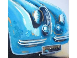 Óleo coche vintage pintado a mano