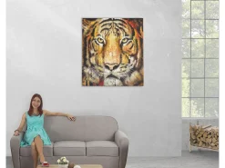 Óleo tigre pintado a mano