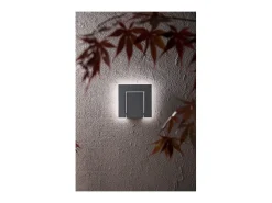 Leva - Aplique LED de pared de 12 W, temperatura de color de 3000 K a 4000 K, ángulo ajustable de 340°, 960 lm, IP54, antracita mate - Perenz