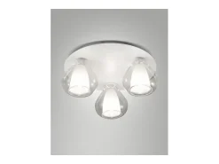 Lila - Lámpara de techo redonda d.40cm Fabas Luce - Aplique de pared con 3 bombillas LED E27 MAX 40W - Transparente