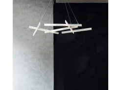Line Lámpara colgante de techo LED integrado Blanco