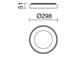Lámapra de techo FRED estilo moderno - D. 29,8 cm - circular - LED SMD 25W - 1850 Y 3K - 120º Y 125º - IP40 - aluminio y policarbonato opal -blanco