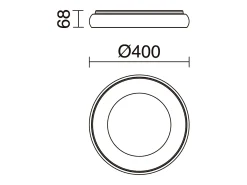 Lámapra de techo FRED estilo moderno - D. 40 cm - circular - LED SMD 35W - 2940 Y 3K - 120º Y 125º - IP40 - aluminio y policarbonato opal - blanco