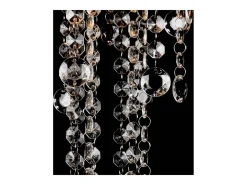 Lámpara blanca colgante de metal con adornos de cristal ES716695