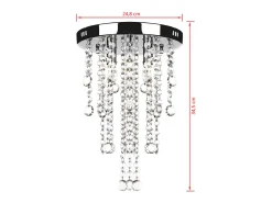 Lámpara blanca colgante de metal con adornos de cristal ES716695
