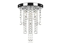 Lámpara blanca colgante de metal con adornos de cristal ES716695