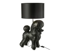 Lámpara caniche en polirresina negra 42*37*74.5 cm