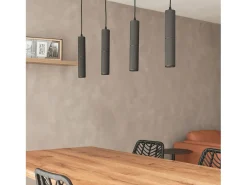 Lámpara Colgante Aluminio Breixo 4 Focos Negro